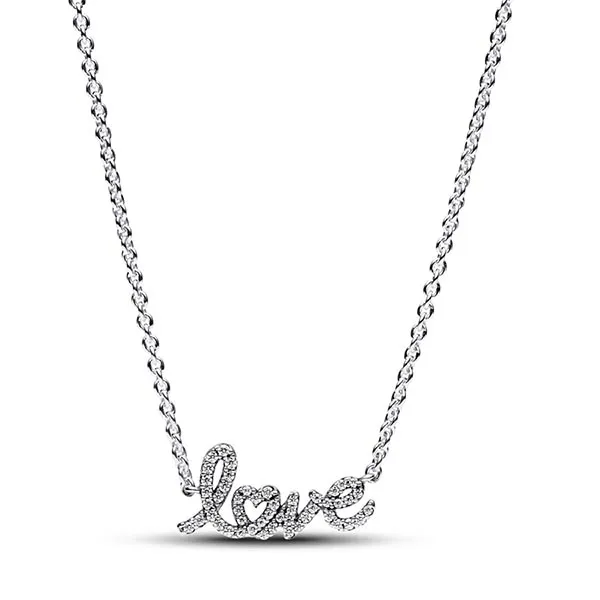 Dây Chuyền Nữ Pandora Moments Silver Necklace With Love Letter Pendant 393076C01 Màu Bạc