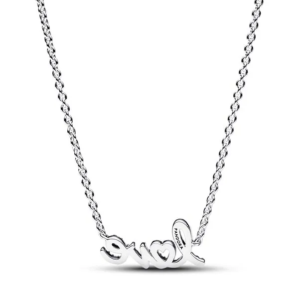 Dây Chuyền Nữ Pandora Moments Silver Necklace With Love Letter Pendant 393076C01 Màu Bạc