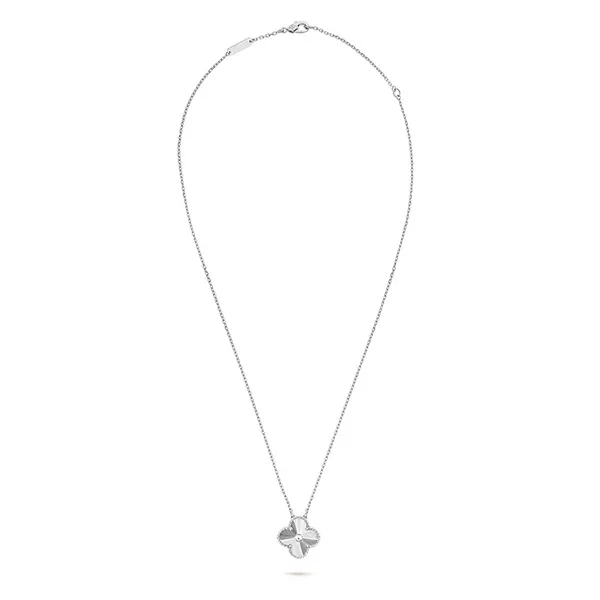 Dây Chuyền Nữ Jewery Luxury Alhambra Vintage Màu Vàng Trắng Size 15mm - Trang sức - Vua Hàng Hiệu