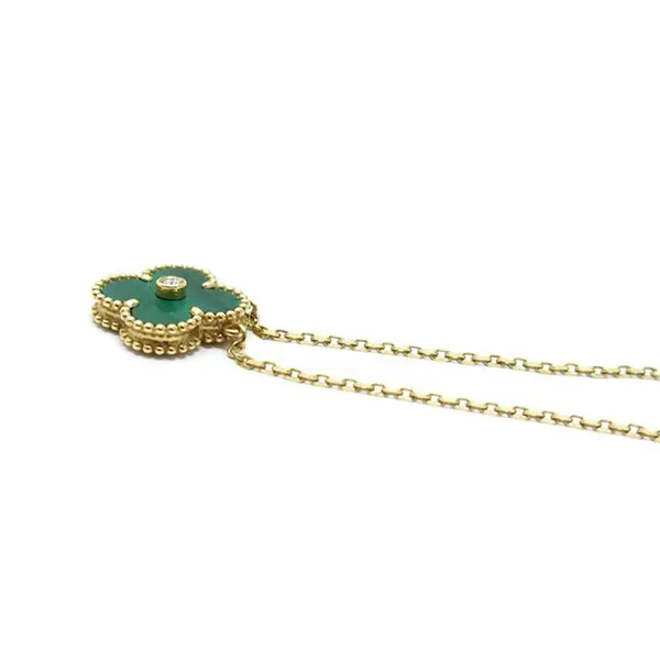 Dây Chuyền Nữ Jewery Luxury Alhambra Vintage Yellow Gold Màu Vàng Xanh