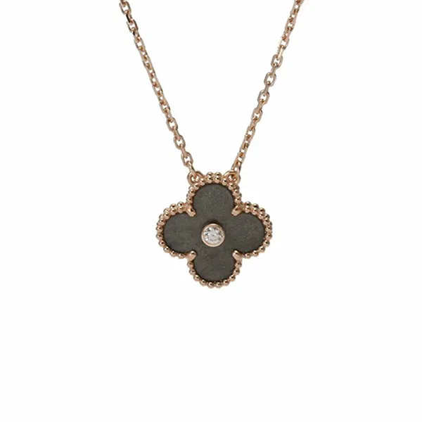 Dây Chuyền Nữ Jewery Luxury Vintage Alhambra Silver Obsidian Màu Vàng Hồng - Trang sức - Vua Hàng Hiệu