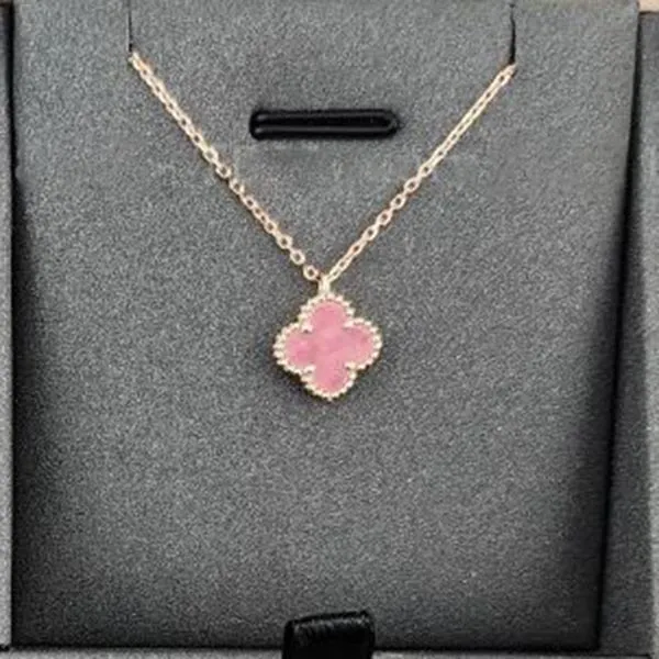 Dây Chuyền Jewery Luxury Vintage Alhambra Necklace Pendant Necklace 18K Màu Hồng Size 9mm - Trang sức - Vua Hàng Hiệu