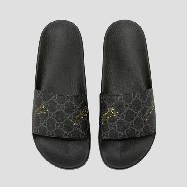 Dép Nam Gucci GG Supreme Tiger Printed Màu Đen Size 9 - Dép - Vua Hàng Hiệu