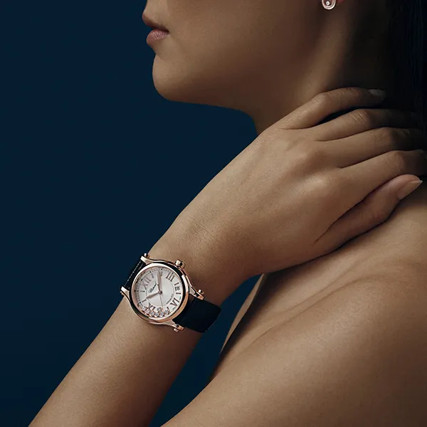 Đồng Hồ Nữ Chopard Happy Sport 274808-5001 Diamonds 36mm Màu Đen Vàng Hồng - Đồng hồ - Vua Hàng Hiệu