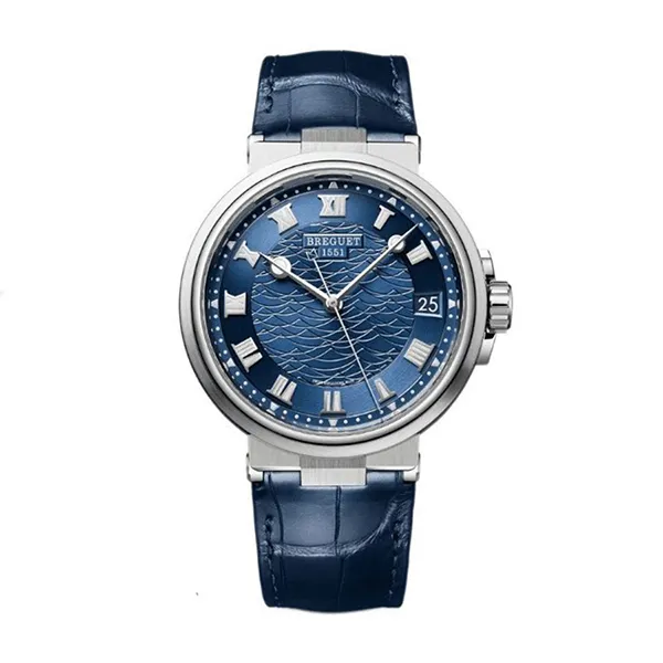 Đồng Hồ Nam Breguet Marine 5517BB/Y2/9ZU Crocodile Skin Màu Xanh Bạc - Đồng hồ - Vua Hàng Hiệu