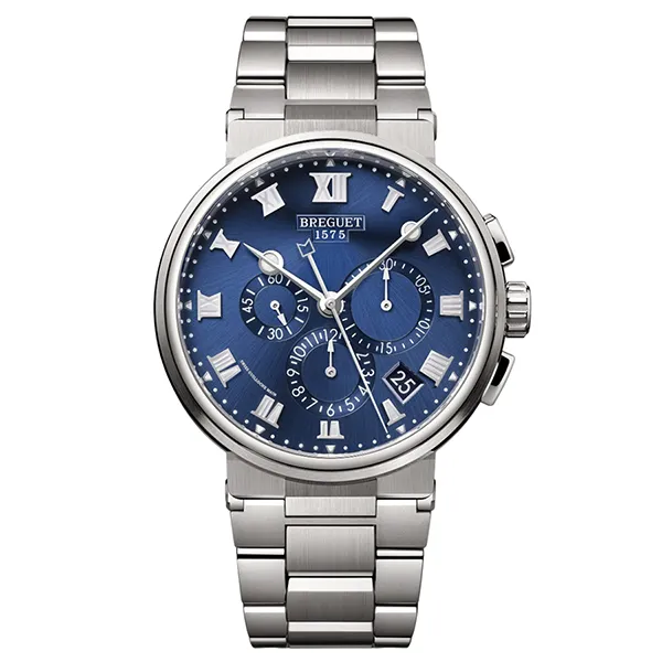 Đồng Hồ Nam Breguet Marine Chronographe 5527TI/Y1/TW0 Màu Xanh Bạc