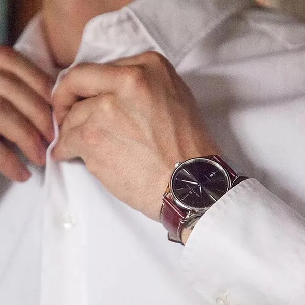 Đồng Hồ Nam Hamilton Jazzmaster Thinline Automatic H38525881 40mm Màu Nâu Đen - Đồng hồ - Vua Hàng Hiệu
