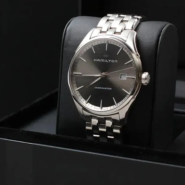 Đồng Hồ Nam Hamilton Quartz H32451181 Jazzmaster Thinline 40mm Màu Bạc Đen - Đồng hồ - Vua Hàng Hiệu