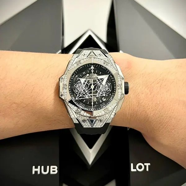 Đồng Hồ Nam Hublot Big Bang Sang Bleu II Titanium Pavé 45mm Màu Đen - Đồng hồ - Vua Hàng Hiệu