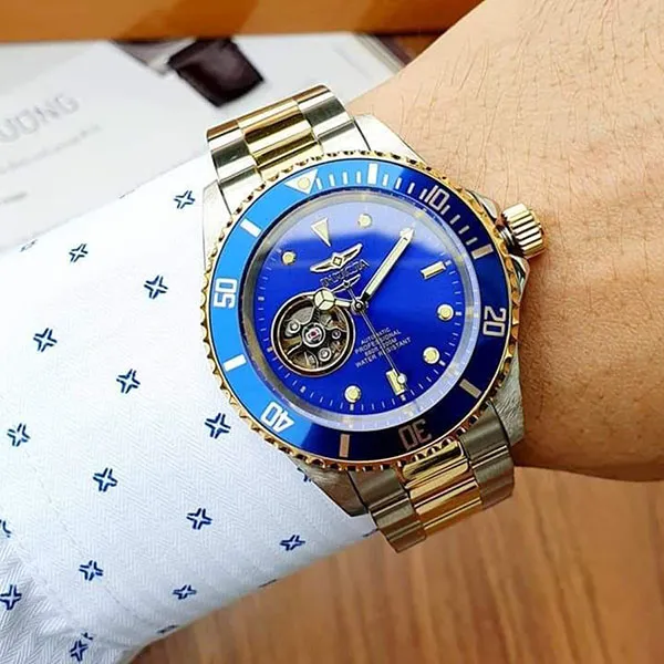 Đồng Hồ Nam Invicta Pro Diver Automatic Blue Dial Two-Tone Men Watch 21719 Màu Xanh Vàng