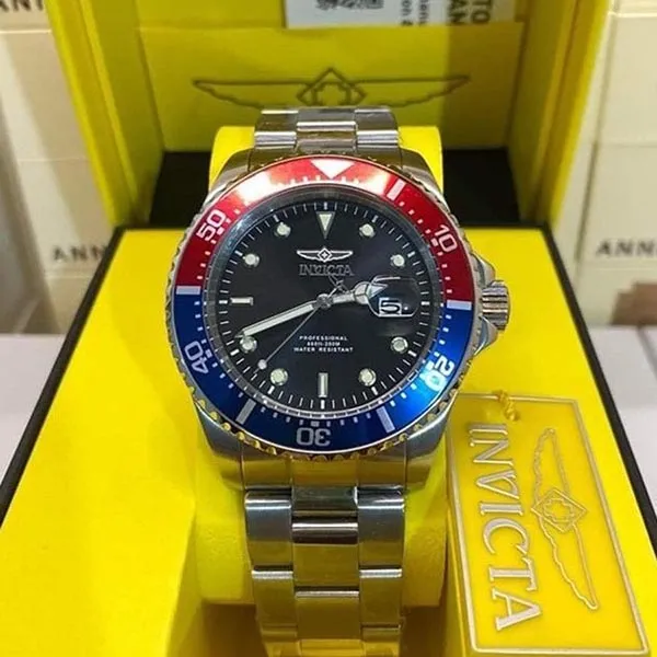 Đồng Hồ Nam Invicta Pro Diver Quartz Black Dial Pepsi 23384 43mm Màu Bạc Đen - Đồng hồ - Vua Hàng Hiệu