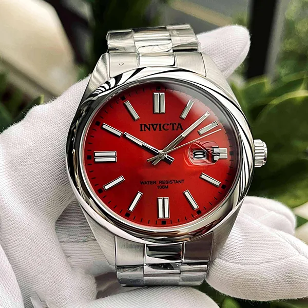 Đồng Hồ Nam Invicta Pro Diver Quartz Red Dial Watch 38456 Màu Bạc Đỏ