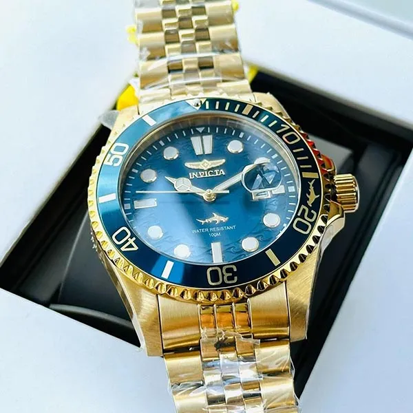 Đồng Hồ Nam Invicta Quartz 30612 Pro Diver Blue Dial Màu Vàng Xanh