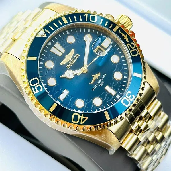 Đồng Hồ Nam Invicta Quartz 30612 Pro Diver Blue Dial Màu Vàng Xanh
