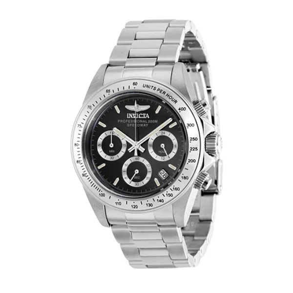 Đồng Hồ Nam Invicta Speedway Chronograph GMT Quartz Black Dial Men Watch 37168 Màu Bạc Đen