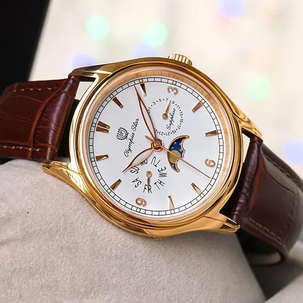 Đồng Hồ Nam Olympia Star OPA98022-86MR-GL-T Màu Nâu Vàng Hồng