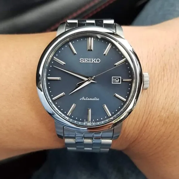 Đồng Hồ Nam Seiko Essentials Automatic SRPH87 Màu Xanh Bạc