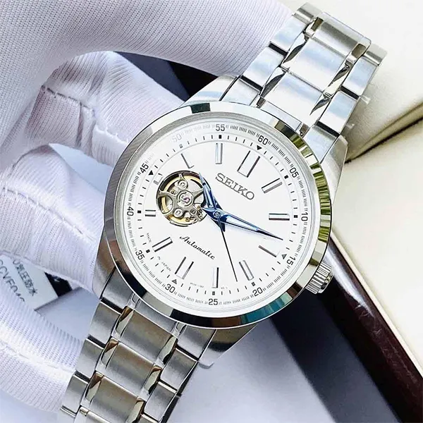 Đồng Hồ Nam Seiko Open Heart White SCVE049 Màu Bạc - Đồng hồ - Vua Hàng Hiệu