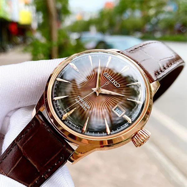 Đồng Hồ Nam Seiko Presage Cocktail SRPB46J1 Màu Nâu Vàng Hồng