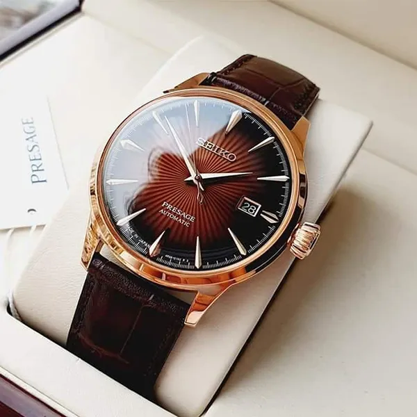 Đồng Hồ Nam Seiko Presage Cocktail SRPB46J1 Màu Nâu Vàng Hồng