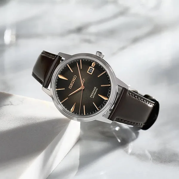 Đồng Hồ Nam Seiko Presage Cocktail SRPJ17J1 Màu Nâu Đen