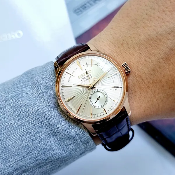 Đồng Hồ Nam Seiko Presage Cocktail SSA346J1 Màu Nâu Vàng Hồng