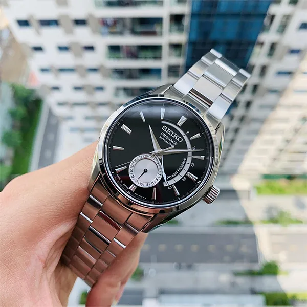 Đồng Hồ Nam Seiko Presage SSA351J1 Màu Bạc Đen