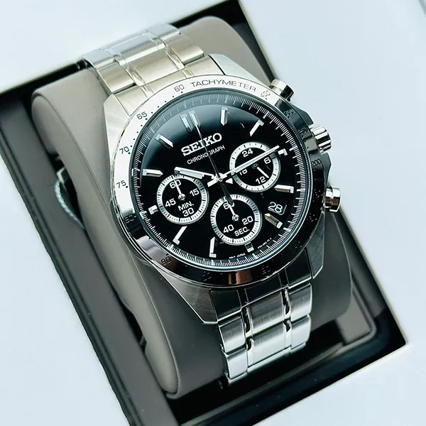 Đồng Hồ Nam Seiko Spirit Chronograph SBTR013 Màu Đen Bạc