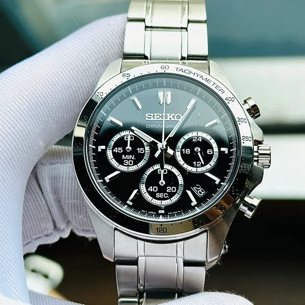 Đồng Hồ Nam Seiko Spirit Chronograph SBTR013 Màu Đen Bạc