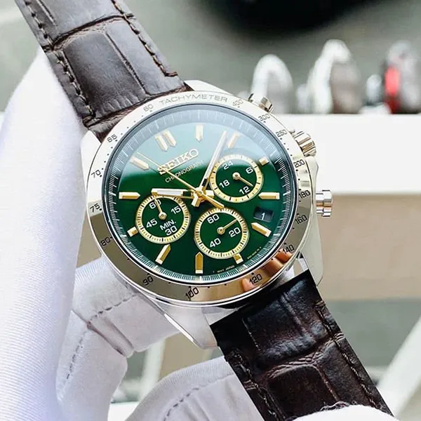 Đồng Hồ Nam Seiko Spirit Chronograph SBTR017 Quartz Màu Xanh Green