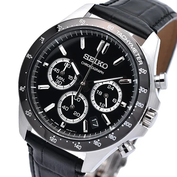 Đồng Hồ Nam Seiko Spirit Chronograph SBTR021 Màu Đen