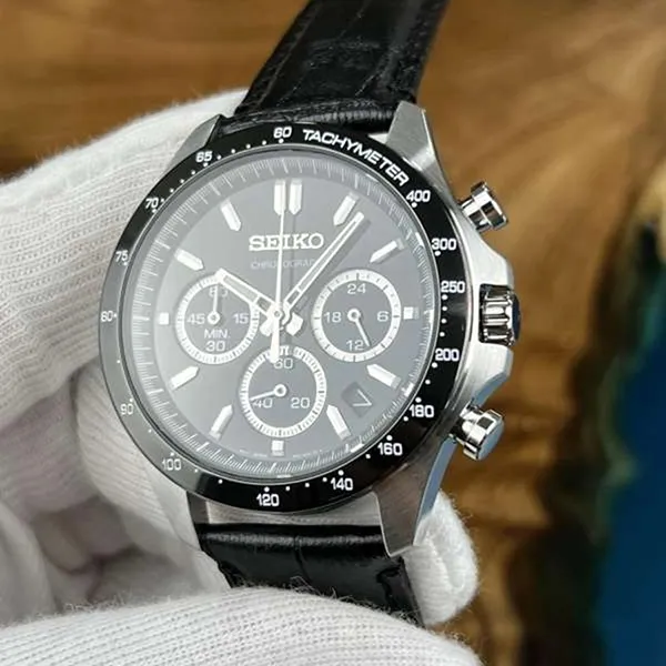 Đồng Hồ Nam Seiko Spirit Chronograph SBTR021 Màu Đen