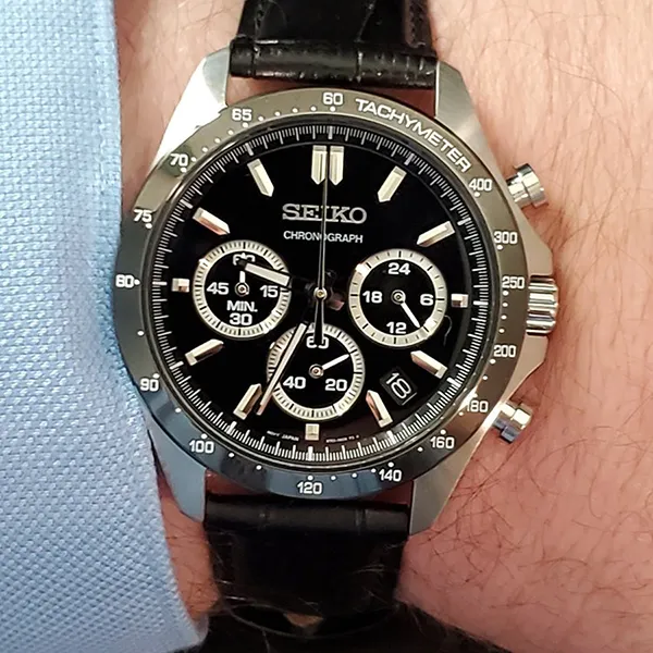 Đồng Hồ Nam Seiko Spirit Chronograph SBTR021 Màu Đen