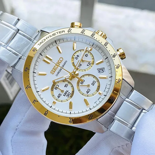 Đồng Hồ Nam Seiko Spirit Chronograph SBTR024 Màu Bạc-Vàng Gold - Đồng hồ - Vua Hàng Hiệu