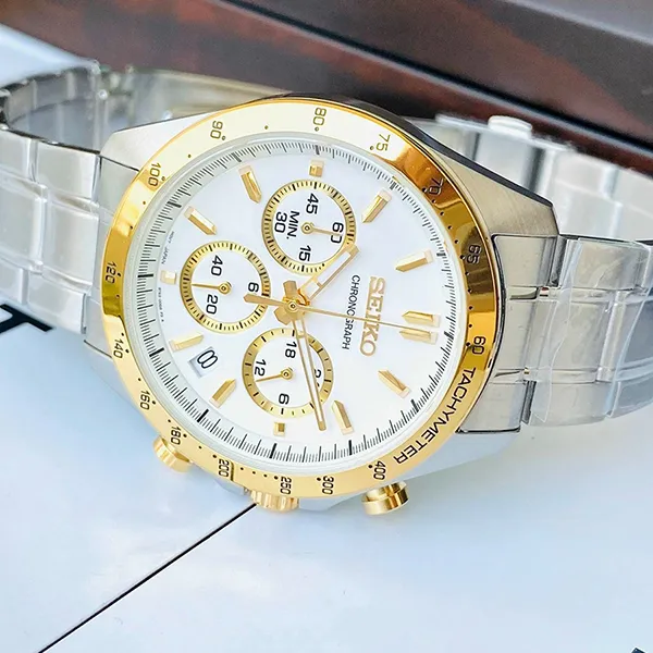 Đồng Hồ Nam Seiko Spirit Chronograph SBTR024 Màu Bạc-Vàng Gold - Đồng hồ - Vua Hàng Hiệu