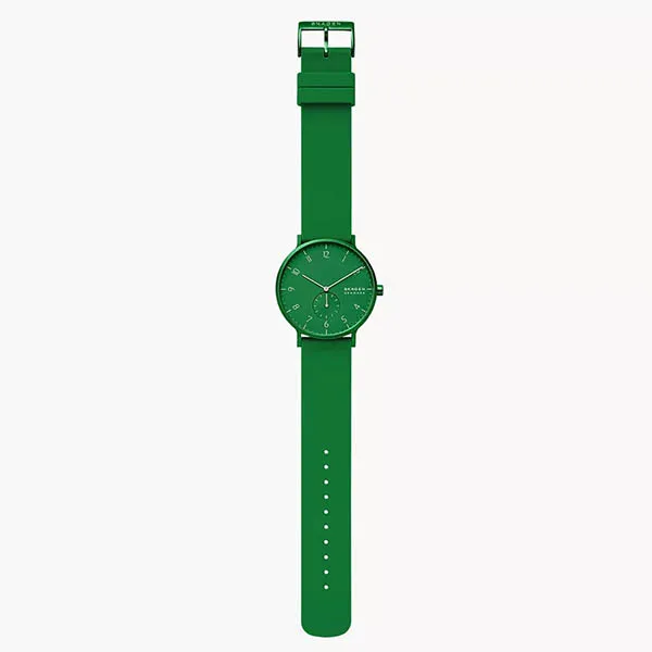 Đồng Hồ Nam Skagen Aaren Kulor Forest Green Silicone 41mm Watch SKW6545 Màu Xanh Lá