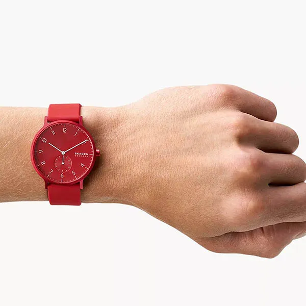Đồng Hồ Nam Skagen Aaren Kulor Poppy Silicone SKW6512 Màu Đỏ - Đồng hồ - Vua Hàng Hiệu