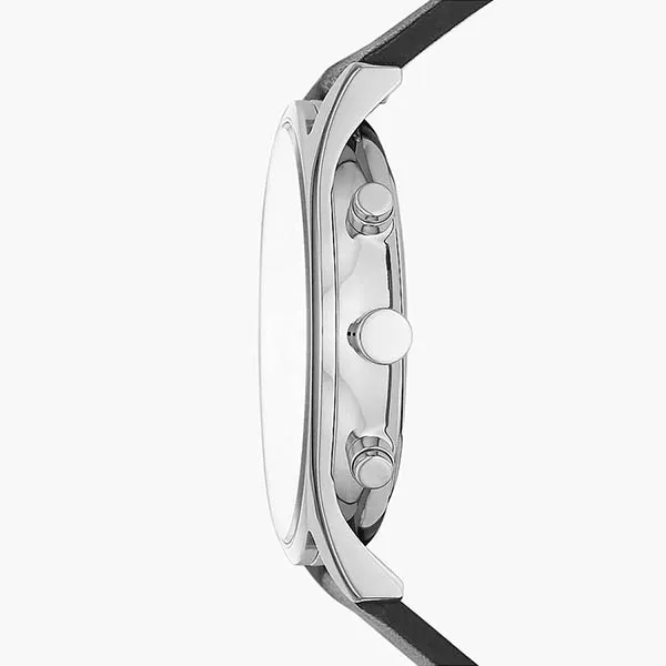 Đồng Hồ Nam Skagen Holst Chronograph Black Leather Watch SKW6606 Màu Đen