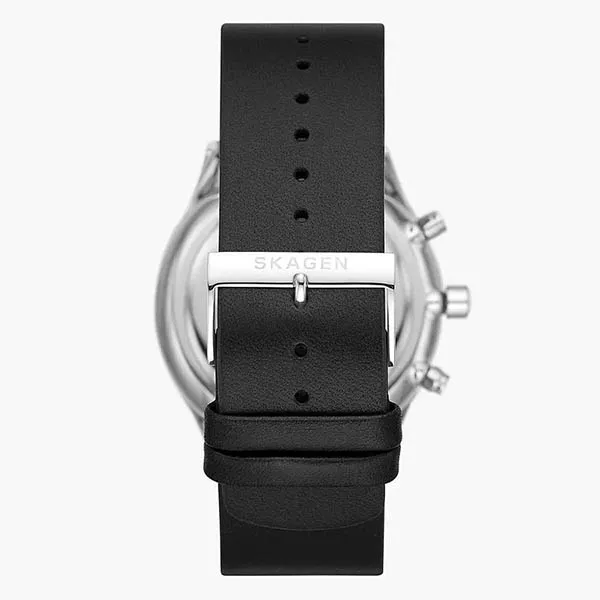 Đồng Hồ Nam Skagen Holst Chronograph Black Leather Watch SKW6606 Màu Đen