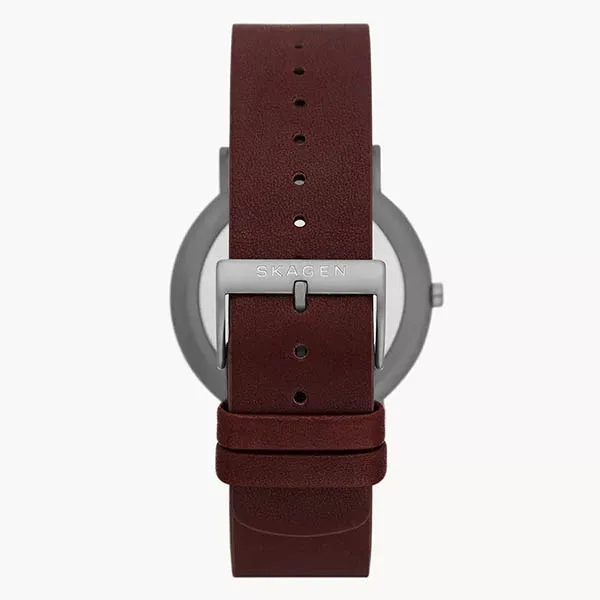Đồng Hồ Nam Skagen Signatur Three-Hand Cherry Wood Leather Watch SKW6860 Màu Đỏ Đô - Đồng hồ - Vua Hàng Hiệu
