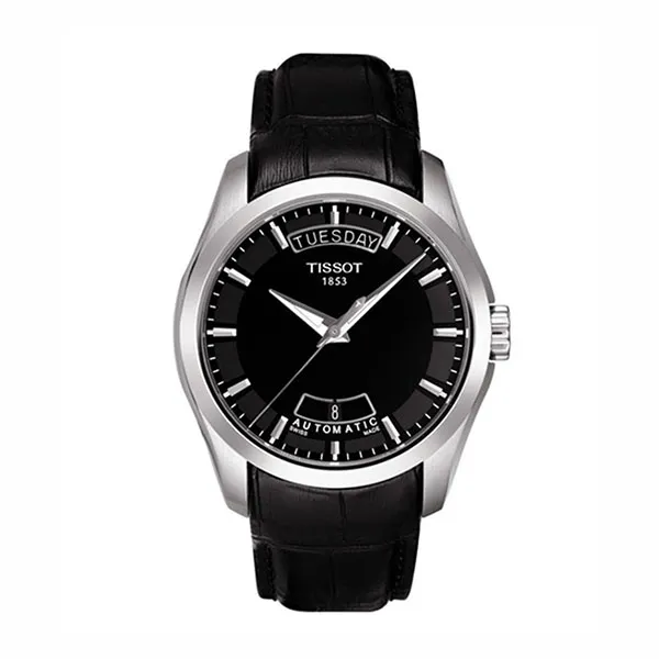 Đồng Hồ Nam Tissot Couturier Men's Black Automatic Leather Watch T0354071605100 Màu Đen - Đồng hồ - Vua Hàng Hiệu