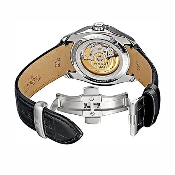 Đồng Hồ Nam Tissot Couturier Men's Black Automatic Leather Watch T0354071605100 Màu Đen - Đồng hồ - Vua Hàng Hiệu