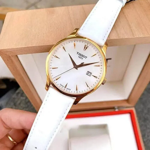 Đồng Hồ Nam Tissot Tradition Quartz T063.610.36.116.01 Màu Trắng/ Vàng Hồng - Đồng hồ - Vua Hàng Hiệu