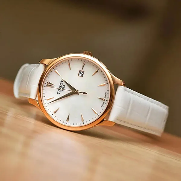 Đồng Hồ Nam Tissot Tradition Quartz T063.610.36.116.01 Màu Trắng/ Vàng Hồng - Đồng hồ - Vua Hàng Hiệu