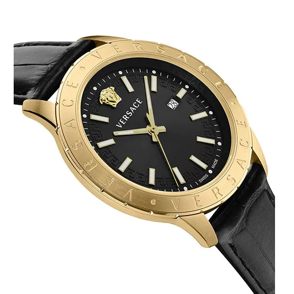 Đồng Hồ Nam Versace Men's VE2C00721 Univers 42mm Quartz Watch Màu Đen Vàng