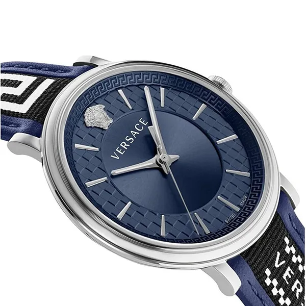 Đồng Hồ Nam Versace V-Circle Watch 42mm VE5A01121 Màu Xanh Đen