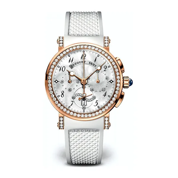 Đồng Hồ Nữ Breguet Marine Chronograph Gold Ladies Watch 8828BR/5D/586/DD00 Màu Vàng Hồng