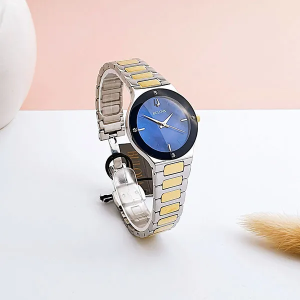 Đồng Hồ Nữ Bulova Quartz 98R273 Màu Xanh Bạc