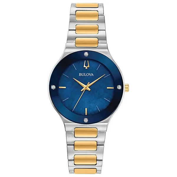 Đồng Hồ Nữ Bulova Quartz 98R273 Màu Xanh Bạc