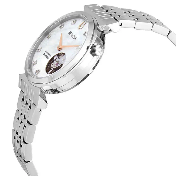 Đồng Hồ Nữ Bulova Regatta Automatic 96P222 White Dial Silver Tone Màu Bạc